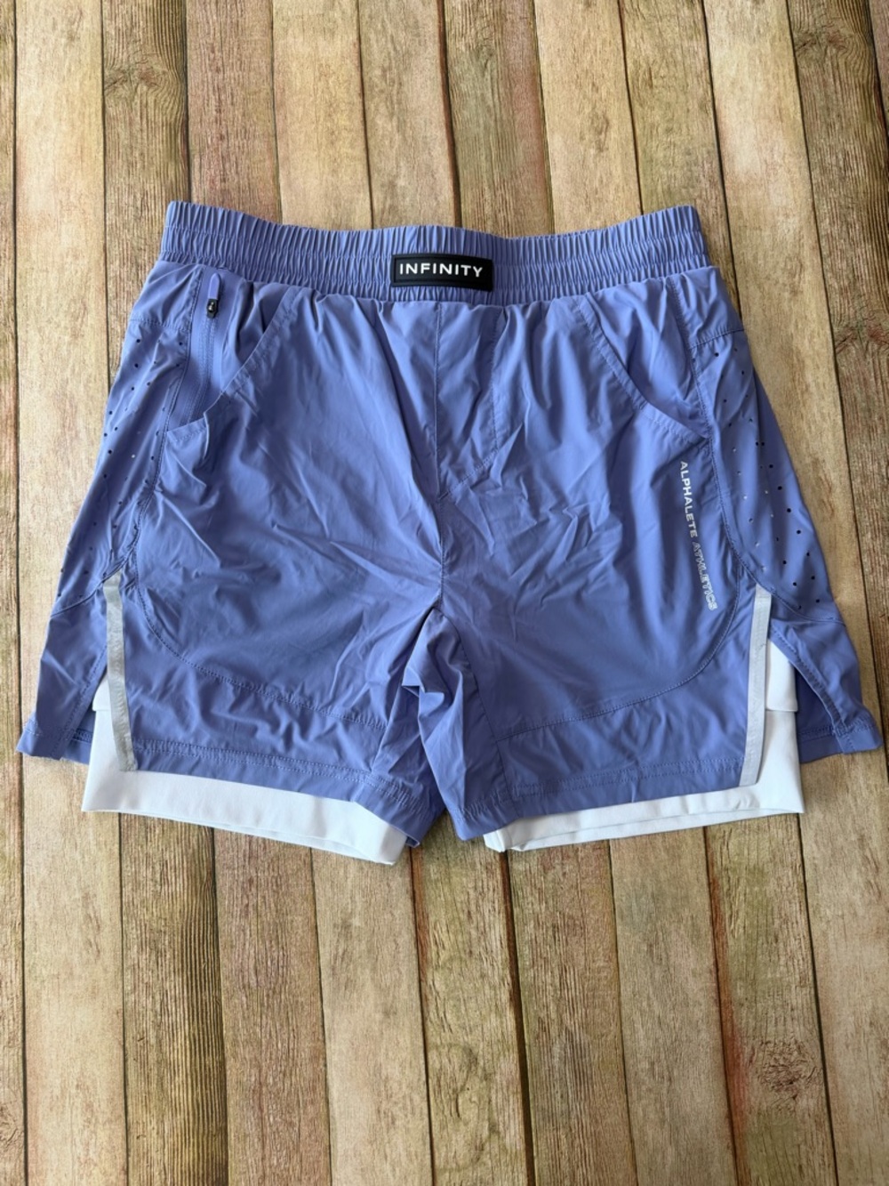 Alphalete Men’s Lavender Athletic Two-Layer Shorts